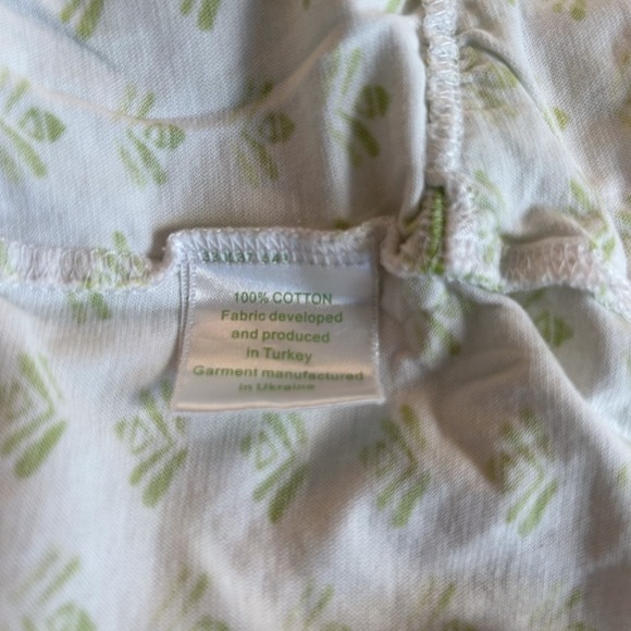 Garnet Hill‎ Green Women's Pajama Top Small 100% Cotton Green Print Sleeveless - Picture 12 of 12